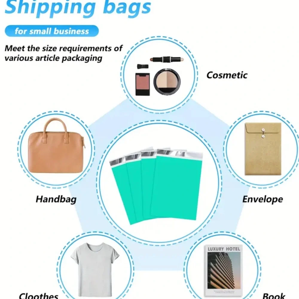 Teal Thank You Poly Mailers X-Large size 14.5-19 inches bundle of 10